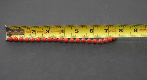 Collar de cuentas ISH rojo naranja vintage broche tono plateado aproximadamente 16" W52 - Imagen 10 de 11