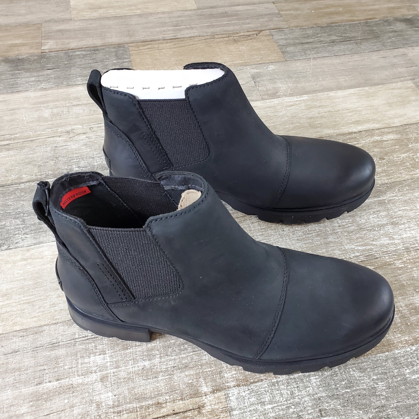 Sorel Emelie III Womens Waterproof Chelsea Boots Size 8.5 Black Leather New NWOB-image