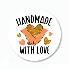 Handmade with Love Scrapbook Stickers Hand Made Labels Envelope Seals Favors
