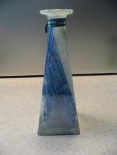 Vintage Lavorazione T. Murano Glass Flower Vase Made in Italy about 7.5"T
