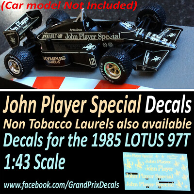 F1 Collection LOTUS 97T 1985 JPS water slide decal 1:43 scale
