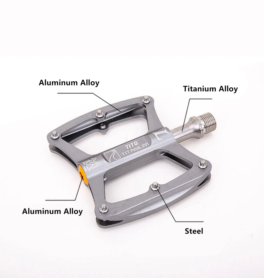 TiTo ultralight 9/16" titanium MTB/Road bike axis pedals titanium bicycle pedal - Image 4 of 4