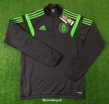Adidas Mexico 1/4 Zip Training Top, F86628, DShale/Vivid Green, Size S