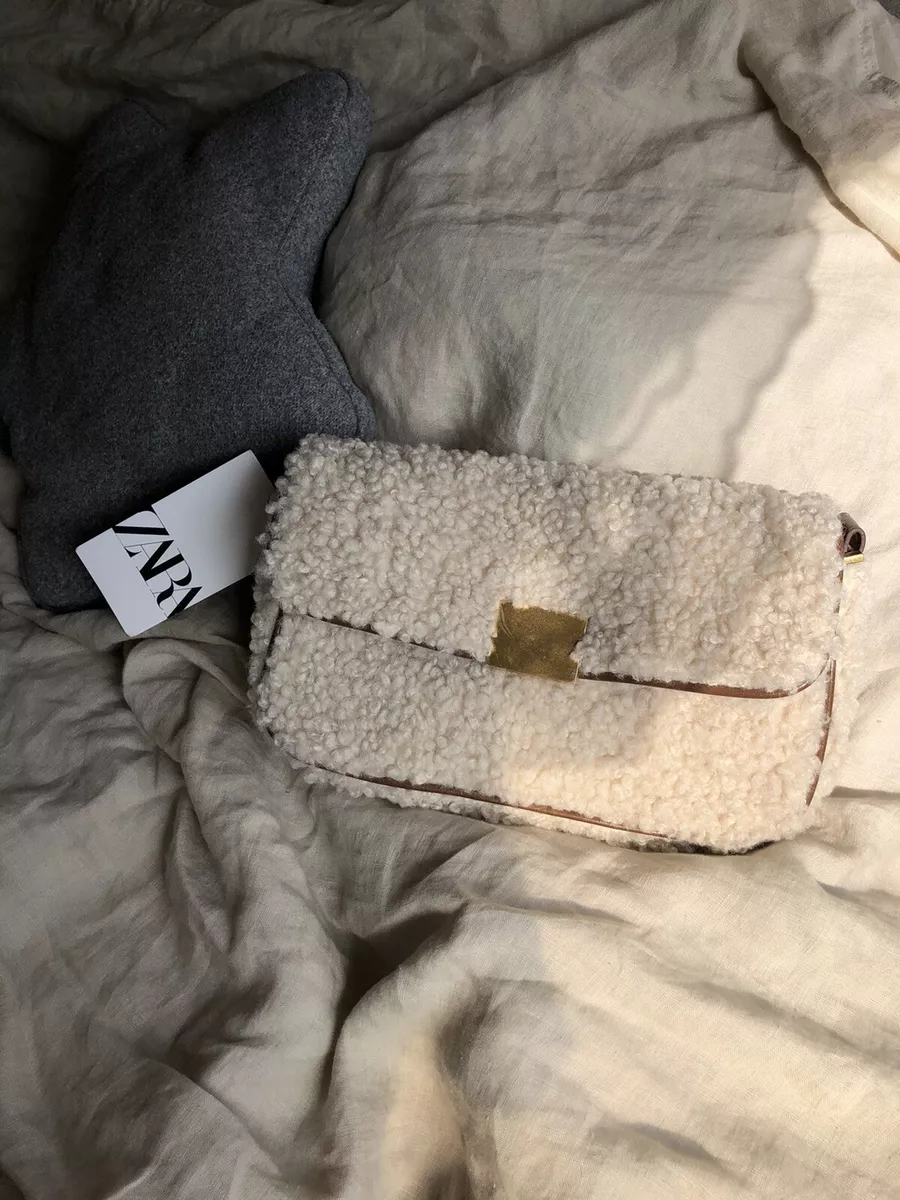 NWT Sherpa fleece zara bag clutch sold out rare bag