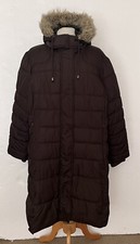 Mossimo Brown Puffer Quilted Hood Faux Fur Coat 20w 22w Flaw