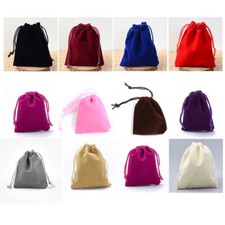 50pcs Rectangle Velvet Pouches Gift Bags Wedding Party Jewelry Packaging 12x10cm