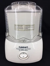 Cuisinart Automatic Frozen Yogurt Ice Cream Sorbet Maker Model ICE 20 White EUC