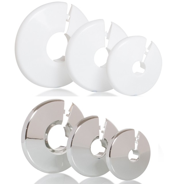 Radiator Pipe Collars Plastic Pipe Covers 3 Sizes Discount Packs