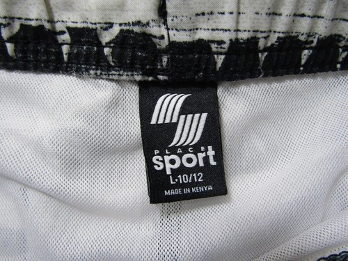 PLACE Sport Mesh Lined Black Shark Shorts Boys Swim Size L 10-12 - Picture 3 of 3