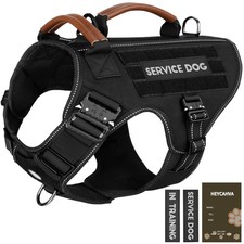 Tactical Dog Harness - Service Dog Vest Full Metal Buckles Dog Vest for Mediu...