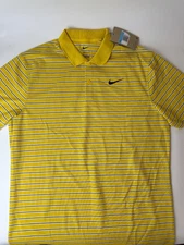 Nike Dri-FIT Victory Yellow Stripe Golf Polo Size Medium
