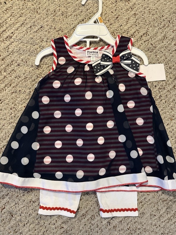 NWT! Blueberi Boulevard Two Piece Set Dress And Pants Size 2T Girls