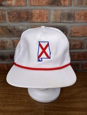Alabama State Flag Crimson St Andrews Cross White USA Made Snapback Hat Retro