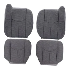  Front Driver & Passenger Bottom & Top Replacement Cloth Seat Covers Dark Gray 