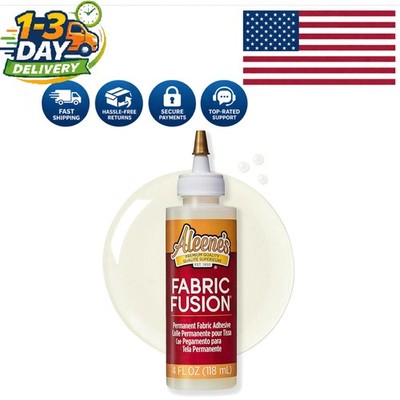 Nontoxic Fabric Fusion Glue 4 oz - Permanent, Washable for Easy No-Sew Projects