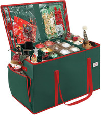 Large 2-In-1 Christmas Ornament Storage Box  Xmas Figurine Container,4 Separate