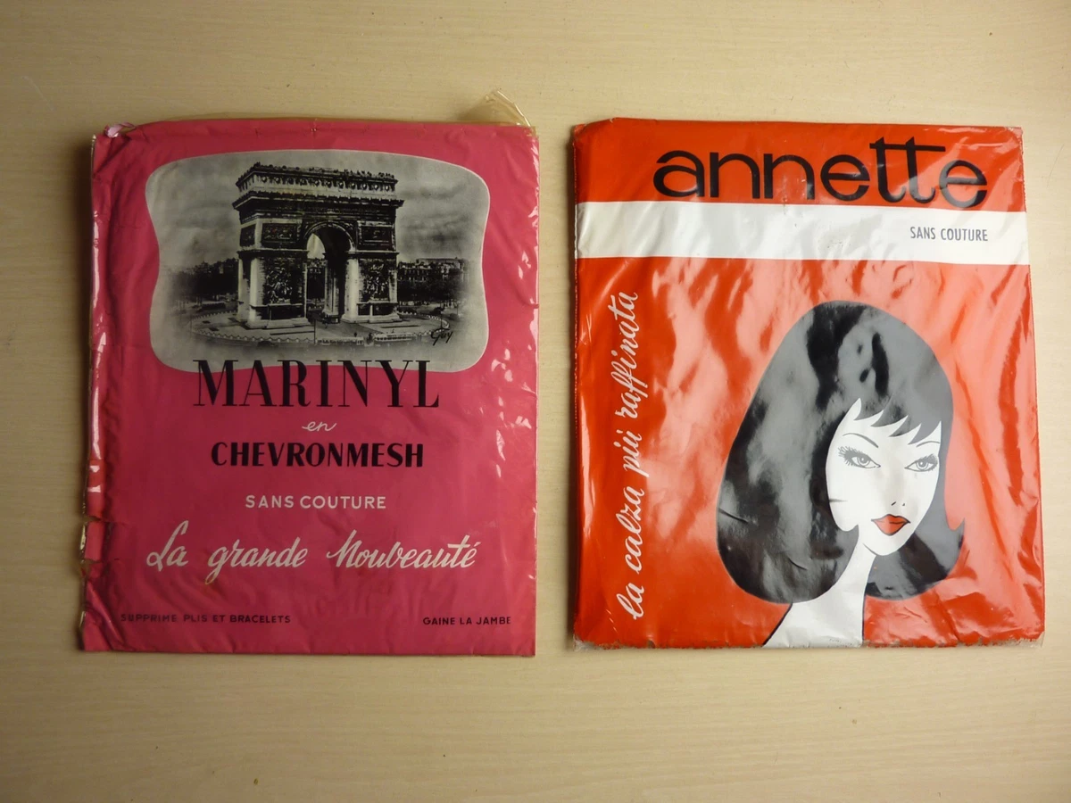 Paire de bas nylon vintage marque Jamais Vu - Le Grenier de Lisette