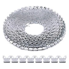 Rustark 65 ft Flexible Metal Tack Strip Three-Tooth Upholstery ys/m, Silver