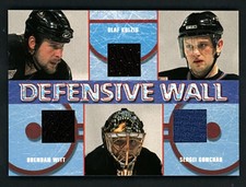 2002-03 BAP Signature Defensive Wall Triple Jersey Kolzig Witt Gonchar Capitals