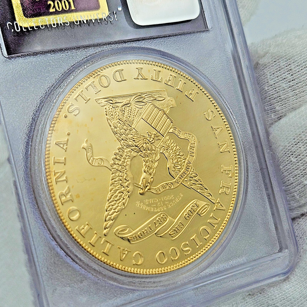 $50 Gold 1855 Kellogg Restrike S.S. Central America PCGS Gem Proof