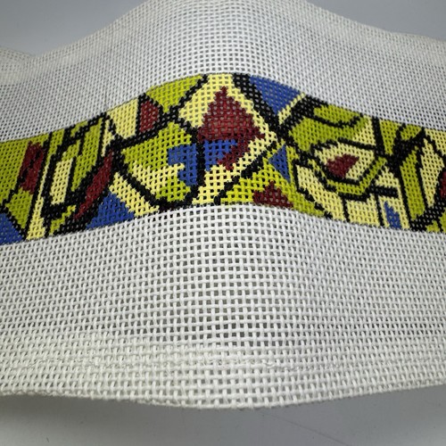 Handpainted Needlepoint Canvas Patty Paints B005 Colorful Abstract Started READ - Picture 8 of 9