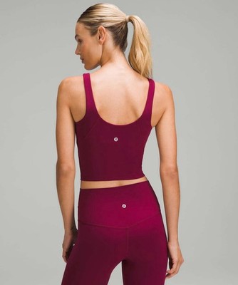Lululemon Align Deep Luxe V-Neck Tank Top Sz 6 - Nulu Fabric, Maroon Red