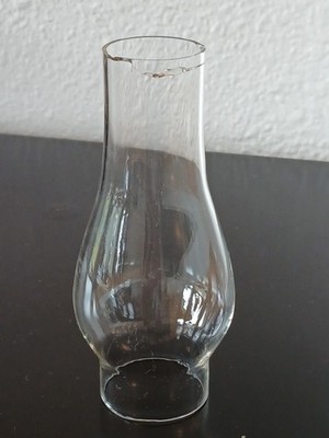 4 3/4'' Inch Mini Clear Glass Oil Lamp Shade Chimney 1 1/2'' Inch Fitter CRACK