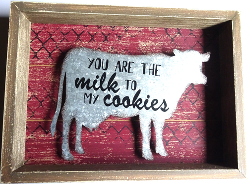 Two boxed Rustic signs, Features a COW & a Pig &n sayings, 11 1/4" x 8 1/4" each - Picture 3 of 4