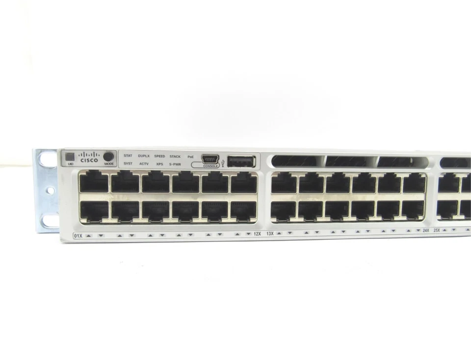 Cisco WS-C3850-12X48UL 48 Port 10/100/1000 Modular Gigabit Network Switch w/RMK - Image 3 of 4