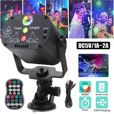 RGB LED Laser Projektor USB DJ Party Bühnenbeleuchtung Disco Lichteffekt 480Must