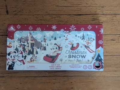 Mickey & Friends Christmas is Snow Much Fun Festive Light-Up Sign, 2021 w/box