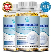 Marine collagen capsules help improve skin elasticity and reduce wrinkles 60pcs