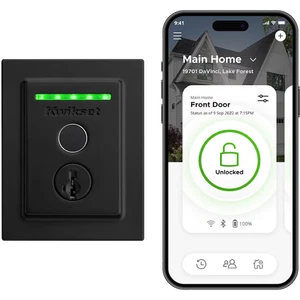 Kwikset Halo Toucher l'empreinte digitale WiFi Smart Lock Matte Noir 959CNT514 99590-004