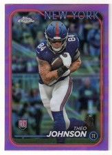 2024 Topps Chrome #257 THEO JOHNSON 'PINK REFRACTOR' RC! NY GIANTS