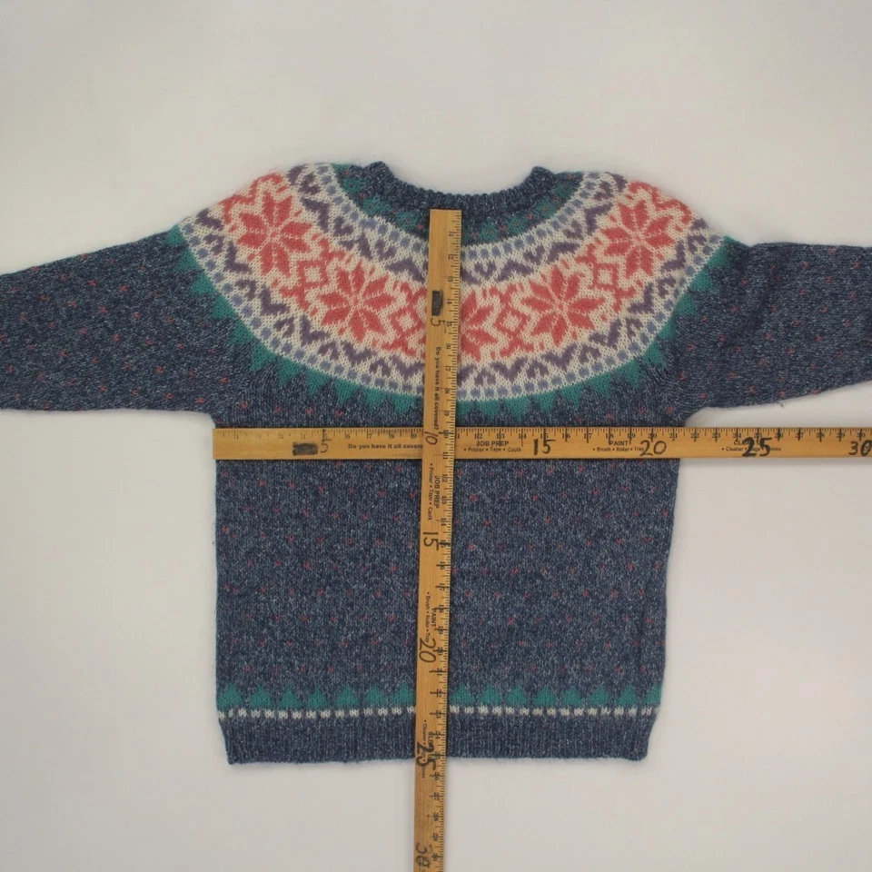 Suéteres nórdicos Northern Isles mezcla de mohair Fair Isle para mujer azul medio años 90 de colección Foto 3 de 4