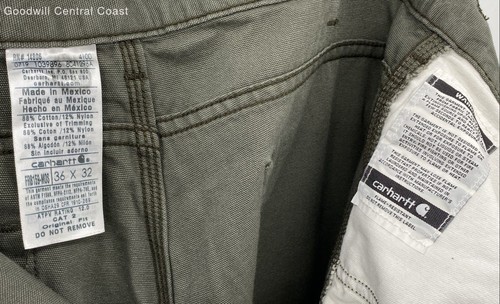 NWT Carhartt Men's Green FR Midweight Canvas Jean - Size 36x32 - Picture 3 of 7