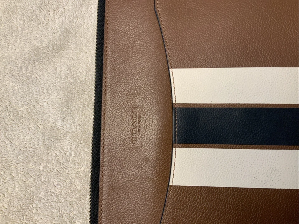 Coach Tech Varsity Leather Case (Coach F66312, Dark Saddle) For Use With Tablets - Image 2 of 4