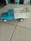Vintage Mini Tonka Blue Gladiator Jeep Stake Bed Dump Farm Tilt Truck 10”