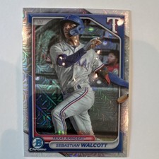 Bowman Chrome Prospects Sebastian Walcott #BCP-81 Mojo Refractor Rangers