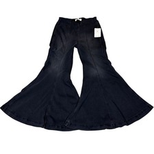 NWT We The Free Free People Rinse Black Strech Flare Jeans Women's 27