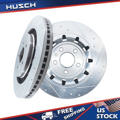 Front Drilled Disc Rotor for 2013-2019 Ford Flex Explorer Taurus Lincoln MKS MKT