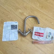 Franke Traditional Monobloc Kitchen Tap Brushed Silver Cross Handles Swivel
