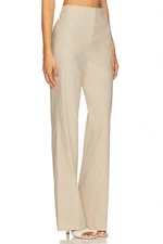 Veronica Beard Women Jude Metallic Pinstripe Natural Gold Pants US 2 NWT $448