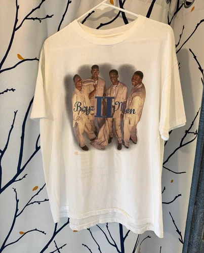Hanes Boyz II Men Tour Graphic Print Crew Neck T-Shirt White Vintage vintage concert t-shirt, vintage, size XL, single stitch, B+ condition