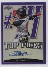 2019 Leaf Metal Draft Top Picks Purple 22/25 Bryson Stott #TP-BS2 Auto ms9