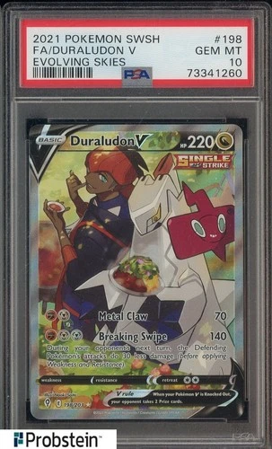 2021 Pokemon SWSH Evolving Skies #198 FA/Duraludon V PSA 10 GEM MINT