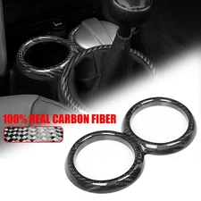Real Dry Carbon Fiber Water Cup Holder Cover Trim For Mini R50 2000-2006 R52 R53