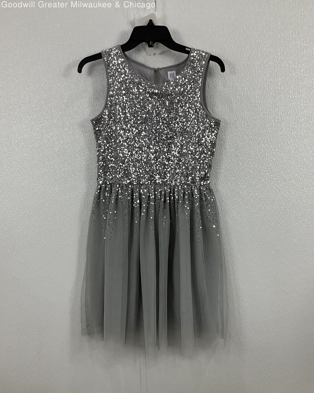 Gap Kids Silver Sequin Tank Tutu Layered Tulle Skirt Dress Size XXL (14-16) NWT