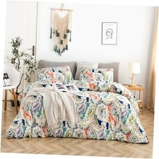 Boho Paisley Duvet Cover Queen 100 Queen 90 in x 90 in Colorful Paisley