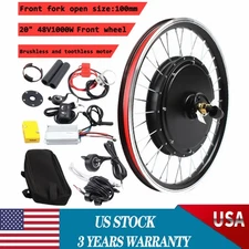 20"Front Wheel Conversion Kit Hub 48V 1000W Electric Bicycle Ebike Motor Cycling